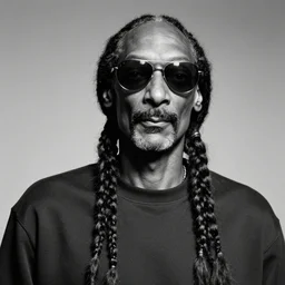 portrait photograpy of snoop dog dianne arbus, monochrome, low shot, f 1. 4, ultra - detailed, 8 k