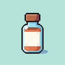 A small health potion, pixel art
