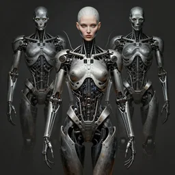 a female model by stefan geselle and nekro borja, illustration, biomechanical, intricate details, hyper realistic, mechanical, dark beauty, photorealistic, by peter morbacher, by giger, canon r 3, photography, wide shot, photography, dark beauty, symmetrical features