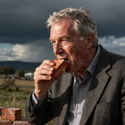 geert wilders eating a brick