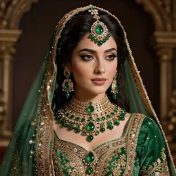 photograph of princess, green jewels, breathtaking, ornate, intricate, hyper detailed, accent lighting, dramatic light, 4 k octane render