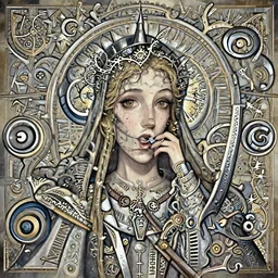 portrait of beautiful young gothic maiden, warhammer, highly detailed, artstation, illustration, art by rene magritte