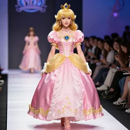 princess peach as runway model