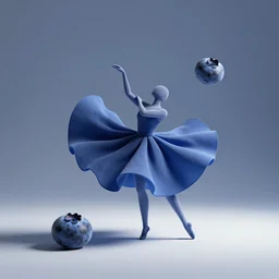 blueberries with skirts and legs dancing the can can