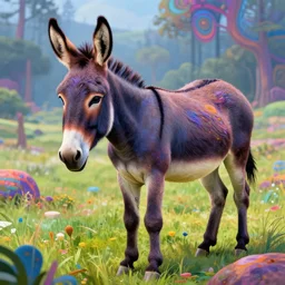 a mule in the style of alex grey, highly detailed, psychedelic, colorful, 8 k