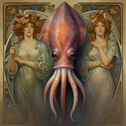 portrait of squid character, highly detailed, digital painting, artstation, concept art, wallpaper, smooth, sharp focus, illustration, art by h. r. giger and artgerm and greg rutkowski and alphonse mucha