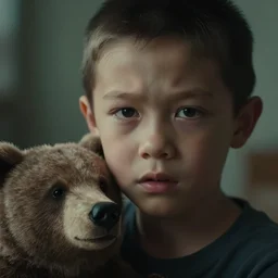 realistic photography of ugly retarded man 3 5 years old with a bit of bear, short hair, few wrinkles around eyes, sexy, cinematographic, cinematic light, close up view, intense, colorize, 8 0 mm lens