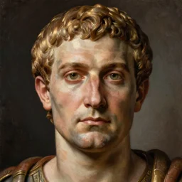 portrait of caeser augustus, detailed realism face in painting, detailed beautiful portrait, oil painting masterpiece, 8 k resolution, smooth, sharp focus, trending on artstation, by rembrandt
