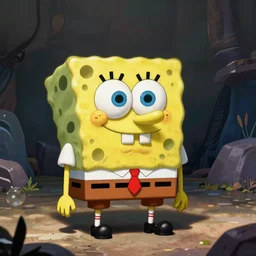 SpongeBob without eyes. He is confused on where his eyes went