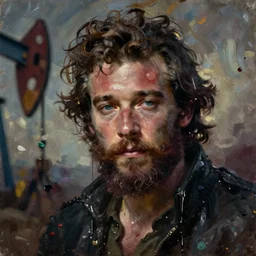post malone, dystopian feel, tragic sad oil painting portrait with drips and dripping paint, artstation