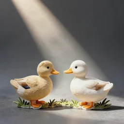 ducks doing cute things, die cut sticker
