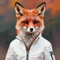 hyperdetailed anthropomorphic fox wearing an unzipped white flight jacket, unreal engine, digital painting, vivid colors, vibrant colors, sharp focus illustration, artstation hq. intricate, elegant, medium shot, art by artgerm and greg rutkowski and magali villeneuve