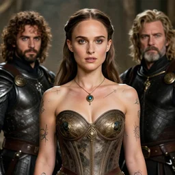 natalie portman, legendary warrior, fighter, lord of the rings, tattoos, decorative ornaments, battle armor, by omar ortiz, carl spitzweg, ismail inceoglu, vdragan bibin, hans thoma, greg rutkowski, alexandros pyromallis, perfect face, perfectly proportioned body, finely detailed, rule of thirds, realistic shading, photorealism