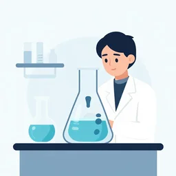 science lab. clean cel shaded vector art. minimalist illustration art