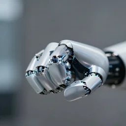 closeup of a robot hand making a fist