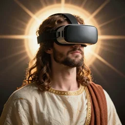 judeo christian god with VR headset