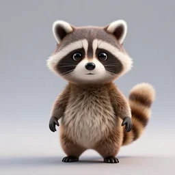 a robot racoon, octane render, realistic