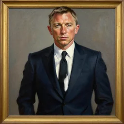 a beautiful painting in the style of cedric peyravernay of daniel craig as james bond, award winning, extremely detailed