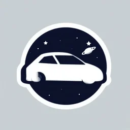 vector car logo in space