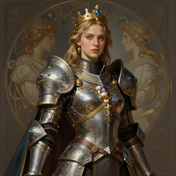 portrait of imogen poots as a warhammer paladin, streetwear, by sasha tudvaseva, deep focus, intricate, elegant, regal, highly detailed, digital painting, artstation, concept art, matte, sharp focus, illustration, warhammer, fantasy, hearthstone, art by artgerm and greg rutkowski and alphonse mucha