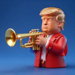 a trumpet in the shape of donald trump