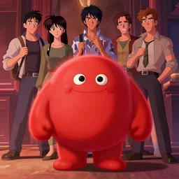 the notorious b. i. g. as red kool - aid man animation pixar style, shaded lighting poster by magali villeneuve, artgerm, jeremy lipkin and michael garmash, rob rey and kentaro miura style, trending on art station