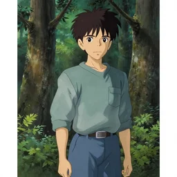 anime character in the woods, hyperrealistic, trending on pixiv fanbox, painted by greg rutkowski makoto shinkai takashi takeuchi studio ghibli, akihiko yoshida