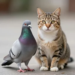 a pigeon - cat - hybrid. animal photography,