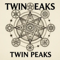Twin Peaks movie poster artwork by Michael Whelan and Tomer Hanuka, Rendering of masonic and kabalistic symbols, from a scene from Twin Peaks, clean, full of detail, Matte painting, trending on artstation and unreal engine