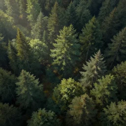 a digitally stenciled forest from a high angle artstation painted thick forest michael menzel