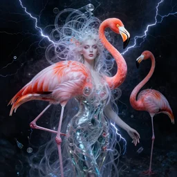 a detailed portrait of dreampunk goddess ( flamingo ) fractal ) ( glass ) ( lightning ) beautiful! by tomasz alen kopera and peter mohrbacher and johanna martine! and margaret keane! elegant alluring