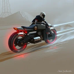 concept art of speeder bike of star wars, by jama jurabuev, by greg rutkowskia, artstation