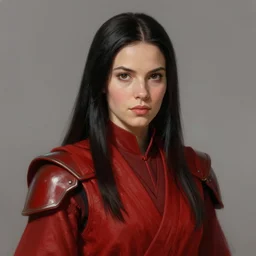 portrait of a woman by greg rutkowski, jedi princes, straight black hair, slavic features, star wars expanded universe, she is about 3 0 years old, elegant and graceful, wearing red jedi armor, highly detailed portrait, digital painting, artstation, concept art, smooth, sharp foccus ilustration, artstation hq