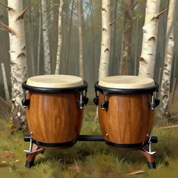 bongos and birches, digital art