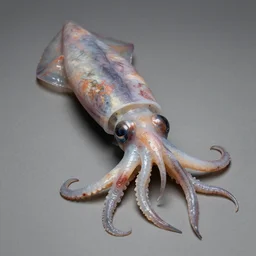 a sculpture of a squid, draped in translucent flesh. razor sharp focus, studio lighting and a mixed media underbelly of madness