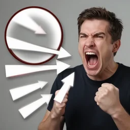 A clickbait thumbnail from a YouTube video with a man screaming and circular clickbait arrows in thumbnail pointing to the man