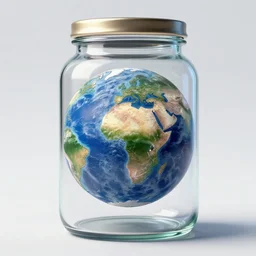 the earth trapped inside a glass jar, digital art, trending on art station