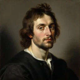 portrait of leo grasset, by caravaggio. oil painting.