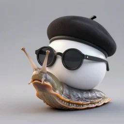 a slug wearing a monocle and a beret, 3 d octane render, artstation, edu souza