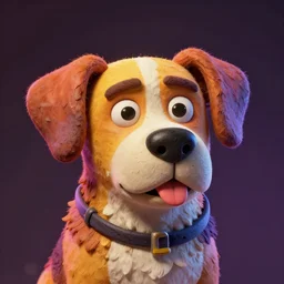 portrait of a dog, james jean style, vfx art, unreal engine render, claymation style, colourful, volumetric light, digital painting, digital illustration, dramatic light,
