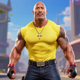 Dwayne Johnson character in multiversus fighting game