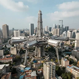 a run - down city - sized space colony, real estate photos