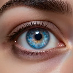 a close - up studio photograph of an eye with a nebula in it, dramatic lighting