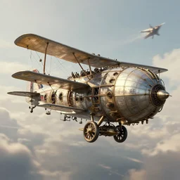 a flying airship aircraft carrier holding biplanes, steampunk, ( ( intricate ) ), fantasy, soft lighting, air battle, greg rutowski, trending on artstation