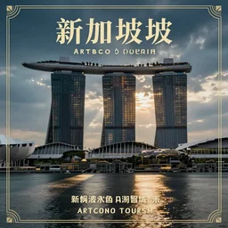 Art deco tourism poster for Singapore