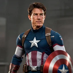 tom cruise as captain america, 4 k ultra hd, hyper detailed