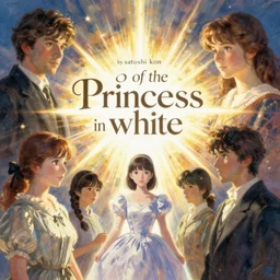 the picture book of the princess in white, large and impressive title logo. by satoshi kon, ilya repin, lena aenami, shinji kimura