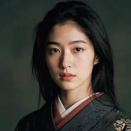 portrait of a epically beautiful japanese woman by national geographic, cinematic, 8 0 mm,