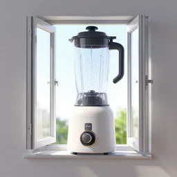 3 d rendered image of opening window, fresh air blender 3 d keyshot unreal engine