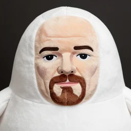 walter white's face on a squishmallow